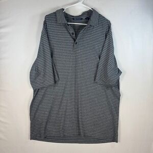 Cutter & Buck Mens XLT Gray Striped Short Sleeve Polo Shirt Performance Golf Top